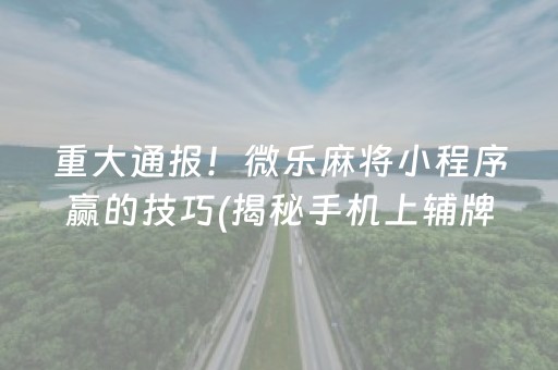 终于懂了！微信小程序麻将游戏修改器(揭秘小程序助攻神器)