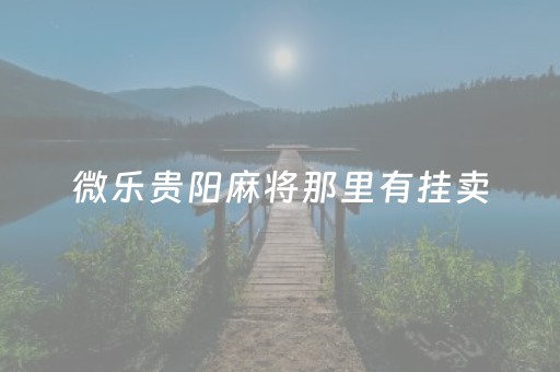 微乐贵阳麻将那里有挂卖（贵阳微乐麻将可以开挂吗?）