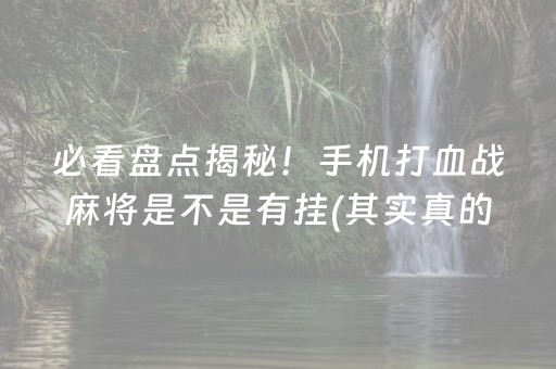 盘点十款！湖南微乐麻将铺牌器购买(其实是有挂确实有挂)