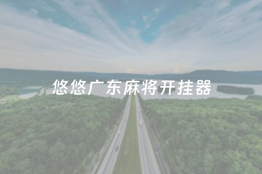 悠悠广东麻将开挂器（悠闲麻将开挂）