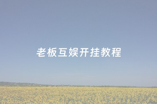 老板互娱开挂教程（老板互娱正版）