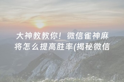 必备教程！微乐安徽麻将助赢神器购买(揭秘小程序提高胜率)