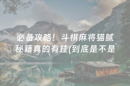 玩家必备十款！友友麻将确实有挂吗(确定是有挂)