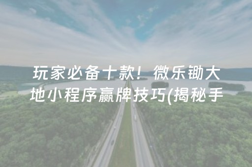 给玩家盘点十款！微乐四川麻将怎么让系统发好牌(揭秘微信里辅牌器)