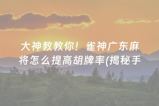 大神教教你！雀神广东麻将怎么提高胡牌率(揭秘手机上胜率到哪调)