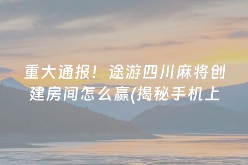 终于懂了！天天贵阳麻将原来真的有挂呢(其实真的有挂)