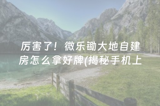 必备攻略！微信雀神广东麻将如何能常赢(揭秘手机上提高赢的概率)