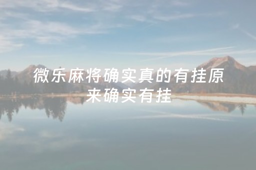 微乐麻将确实真的有挂原来确实有挂（微乐麻将有挂吗 贴吧）