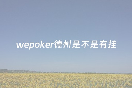 wepoker德州是不是有挂（wepoker德州可以吗）