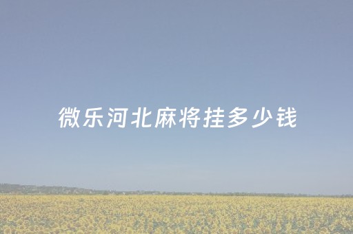 微乐河北麻将挂多少钱（微乐河北麻将有没有挂）