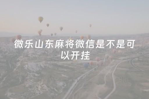 微乐山东麻将微信是不是可以开挂（手机微乐山东麻将开挂神器）