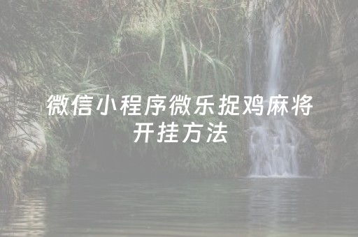 微信小程序微乐捉鸡麻将开挂方法（微信小程序微乐捉鸡麻将外卦神器安装免费）