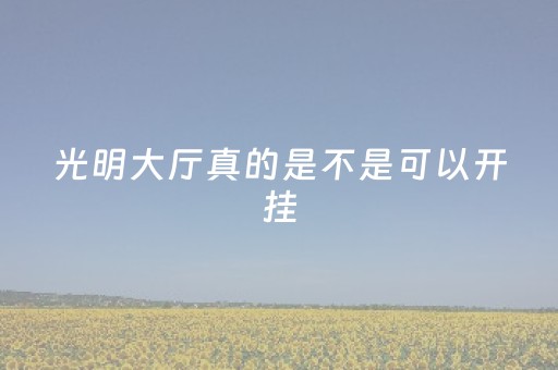 光明大厅真的是不是可以开挂（光明大门图片）