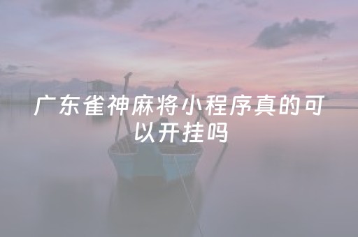 广东雀神麻将小程序真的可以开挂吗（小程序广东雀神麻将有挂吗）