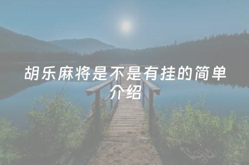 胡乐麻将是不是有挂的简单介绍（胡乐麻将百度贴吧）