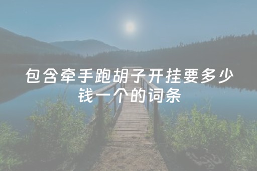 包含牵手跑胡子开挂要多少钱一个的词条（牵手跑胡子）