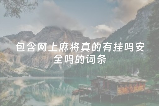 包含网上麻将真的有挂吗安全吗的词条（网上打麻将有挂卖吗）