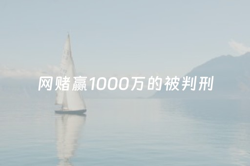 网赌赢1000万的被判刑（网赌赢了1千万）