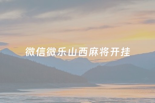 微信微乐山西麻将开挂（微乐山西麻将怎样免费开挂）