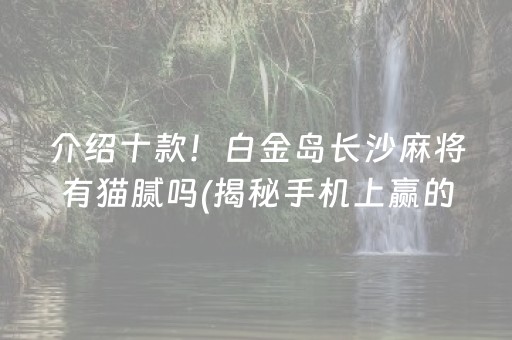 介绍十款！白金岛长沙麻将有猫腻吗(揭秘手机上赢的诀窍)