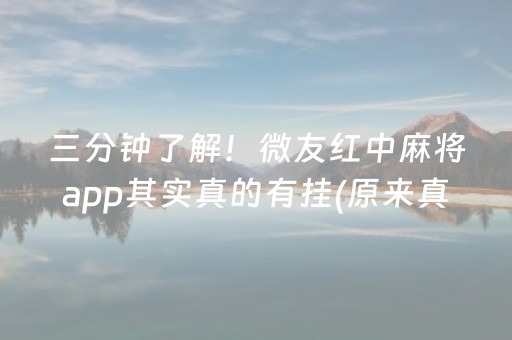 三分钟了解！微友红中麻将app其实真的有挂(原来真的有挂)