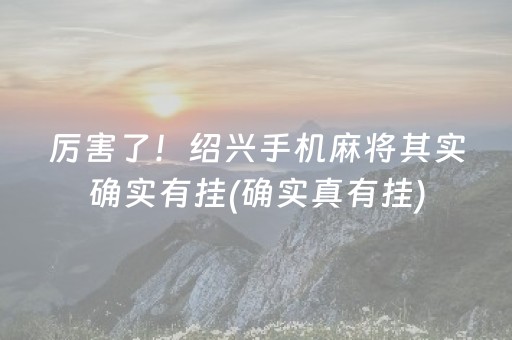 厉害了！绍兴手机麻将其实确实有挂(确实真有挂)