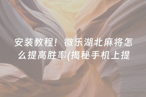 安装教程！微乐湖北麻将怎么提高胜率(揭秘手机上提高胜率)