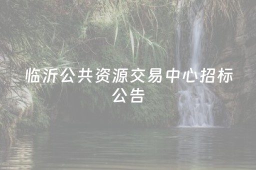 临沂公共资源交易中心招标公告（临沂公共资源交易中心招标公告兰陵县矿坑镇棠林）