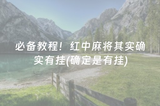 必备教程！红中麻将其实确实有挂(确定是有挂)