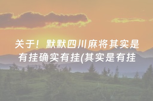 玩家必备攻略！四川家园麻将断勾卡究竟有没有挂(其实是有挂确实有挂)