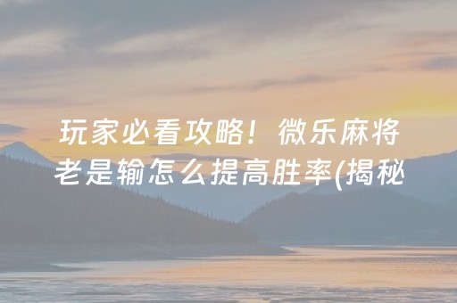 给玩家盘点十款！王者陕西麻将其实确实有挂(确定是有挂)