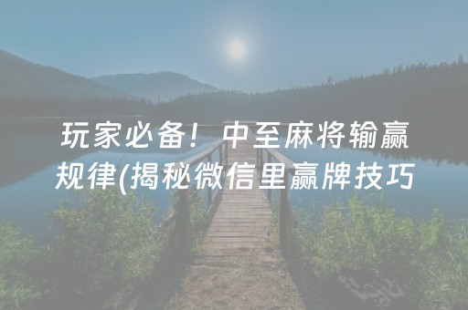 安装程序教程！中至余干麻将提高胜率软件(确实有挂吗)