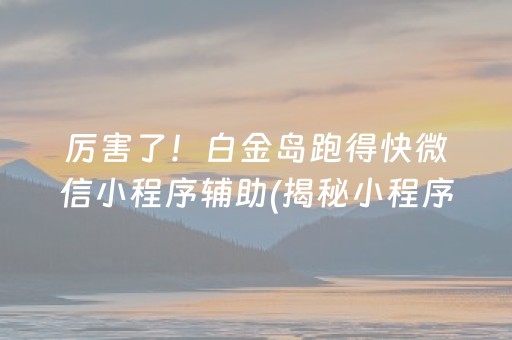 厉害了！乐乐安徽麻将其实确实有挂(有挂技巧辅助器)