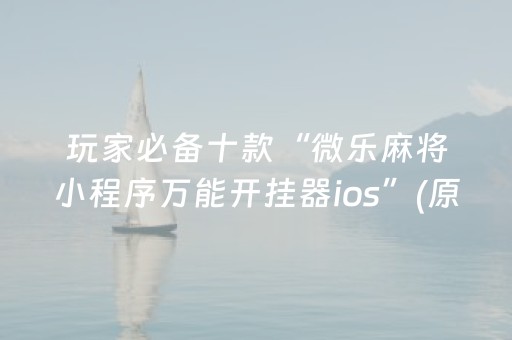 玩家必备十款“微乐麻将小程序万能开挂器ios”(原来真的有挂)-知乎