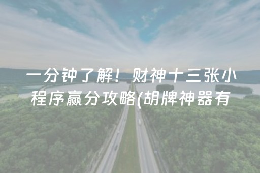 一分钟了解！财神十三张小程序赢分攻略(胡牌神器有猫腻吗)