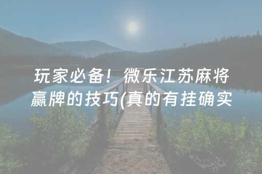 玩家必备！微乐江苏麻将赢牌的技巧(真的有挂确实有挂)