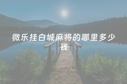 微乐挂白城麻将的哪里多少钱（微乐白山麻将官网）