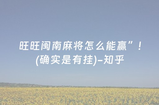 旺旺闽南麻将怎么能赢”!(确实是有挂)-知乎