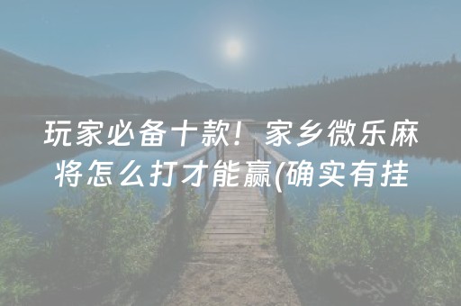 玩家必备十款！家乡微乐麻将怎么打才能赢(确实有挂)