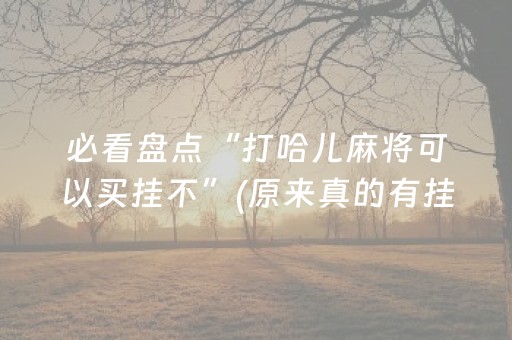 必看盘点“打哈儿麻将可以买挂不”(原来真的有挂)-知乎