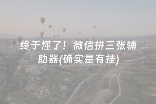 终于懂了！微信拼三张辅助器(确实是有挂)