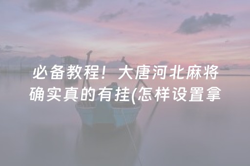 必备教程！大唐河北麻将确实真的有挂(怎样设置拿好牌)