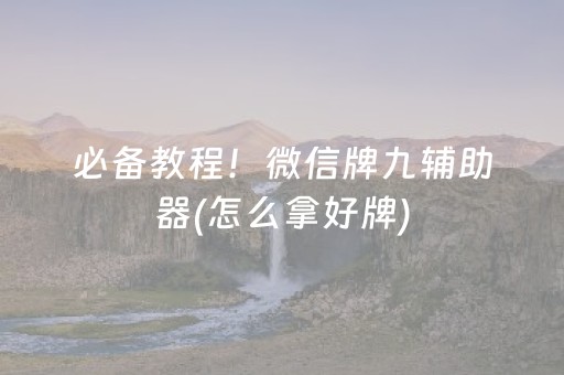 必备教程！微信牌九辅助器(怎么拿好牌)