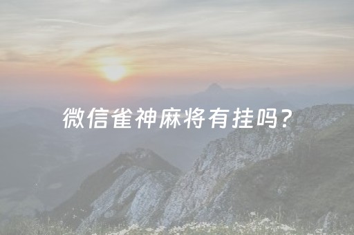 微信雀神麻将有挂吗?（微信雀神麻将开挂神器）