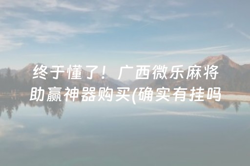 终于懂了！广西微乐麻将助赢神器购买(确实有挂吗)