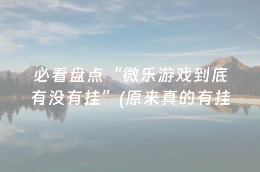 必看盘点“微乐游戏到底有没有挂”(原来真的有挂)-知乎