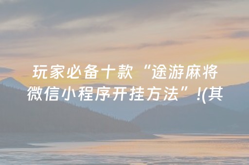 玩家必备十款“途游麻将微信小程序开挂方法”!(其实确实有挂)-知乎