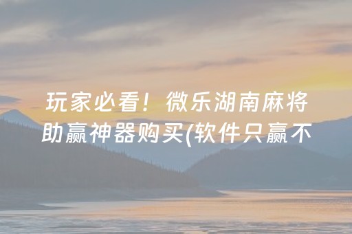 玩家必看！微乐湖南麻将助赢神器购买(软件只赢不输)