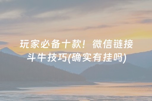 玩家必备十款！微信链接斗牛技巧(确实有挂吗)