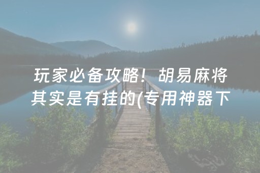 玩家必备攻略！胡易麻将其实是有挂的(专用神器下载)